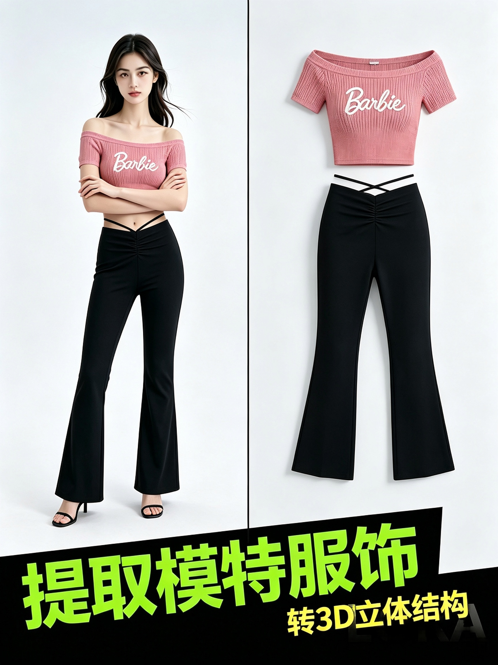 Kontext 提取模特服饰转3D立体结构
